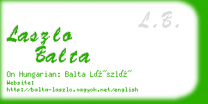 laszlo balta business card